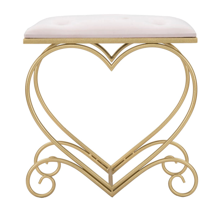 Sgabello a forma di cuore rosa elegante cm 50x37,5x51,5