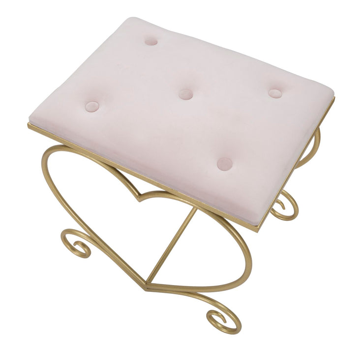 Sgabello a forma di cuore rosa elegante cm 50x37,5x51,5