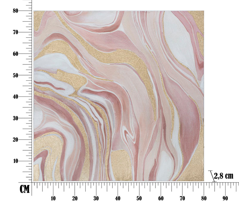 Dipinto Astratto Pinkly su Tela 80x2,8x80 cm