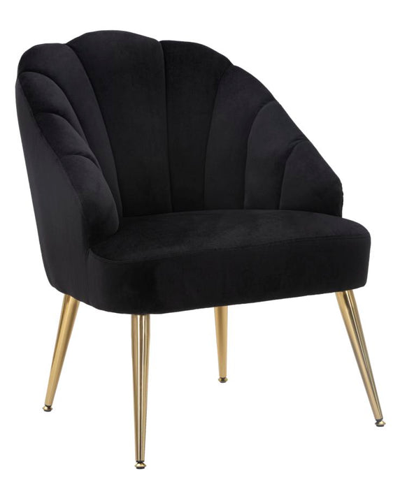 Poltrona Shell Elegante in Velluto Nero 65x69x84 cm