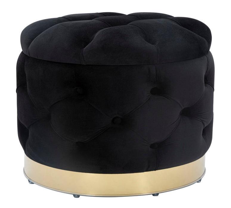 Pouf Contenitore Elegante Nero Ø 55x42 cm