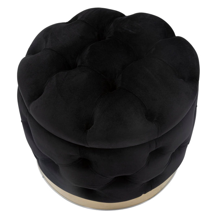 Pouf Contenitore Elegante Nero Ø 55x42 cm