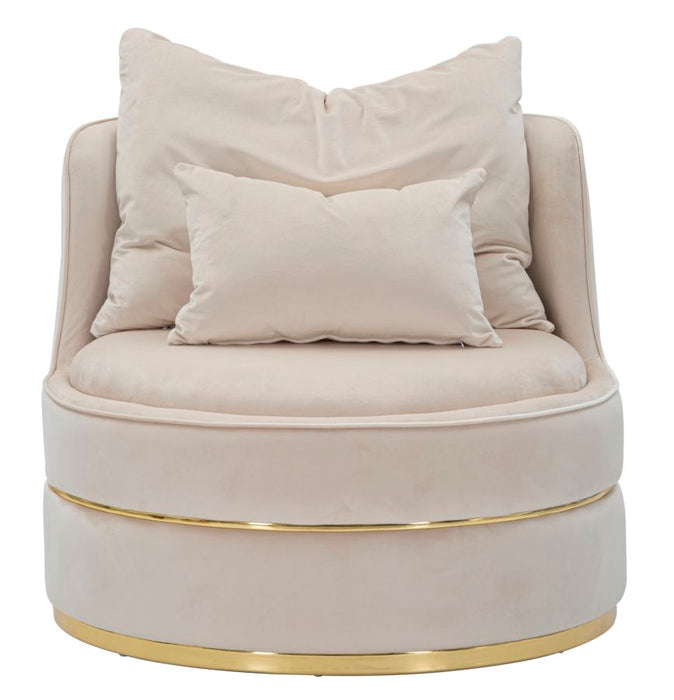 Poltrona Eleganza Paris Space Crema e Oro ø 84x72 cm