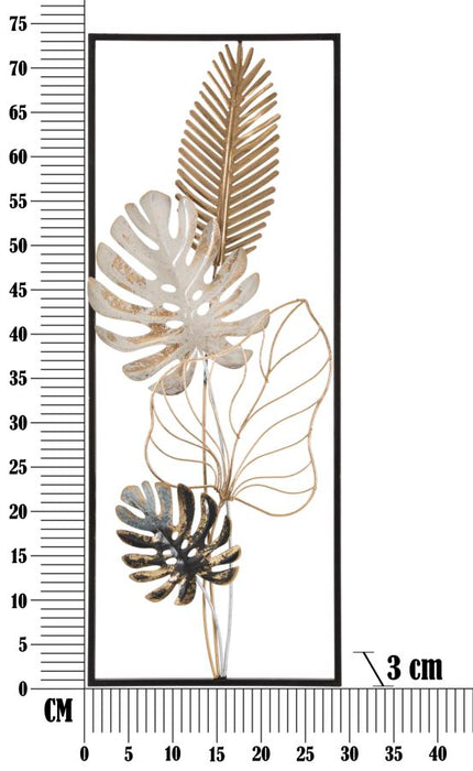 Pannello Decorativo in Metallo Plam -b- cm 28,5x3x74