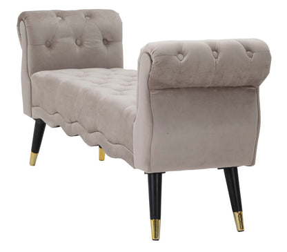 Panchina Elegante Paris Grigia/Oro 120x40x60 cm