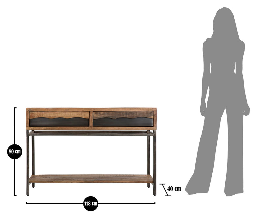 Console Yellowstone in Legno di Acacia Nilotica - Dimensioni 118x40x80 cm