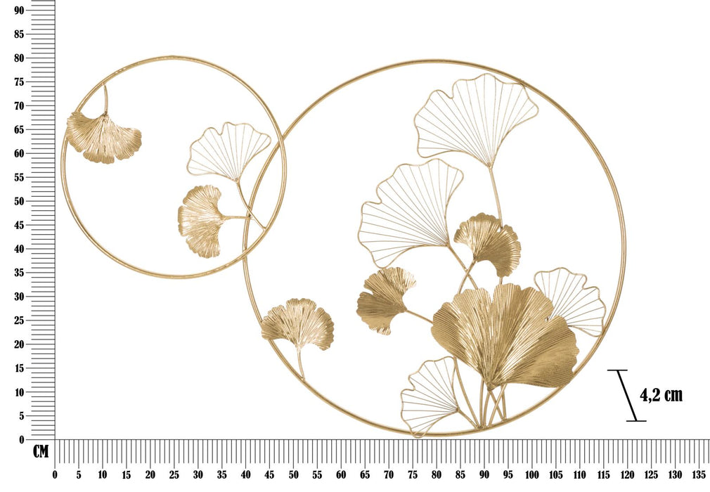 Pannello decorativo 3D in metallo dorato cm 120,5x4,2x80,5