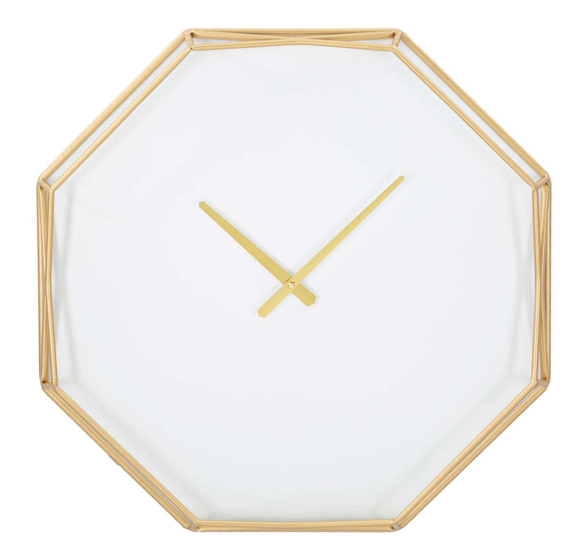 Orologio da muro ottagonale in metallo dorato 56 cm