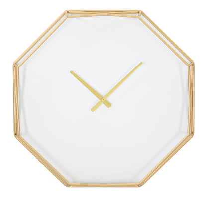 Orologio da muro ottagonale in metallo dorato 56 cm