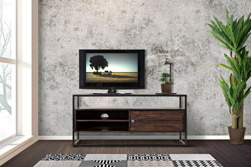 Mobile Porta TV in Legno Massello di Acacia Nilotica - Design Moderno e Spazio di Archiviazione Elegante 120x40x55 cm