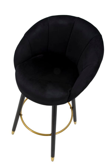 Sgabello Bar Elegante Prague Nero 55x56x104 cm