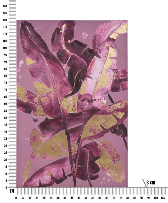 Stampa Artistica Foglie Scuri 80x3x120 cm