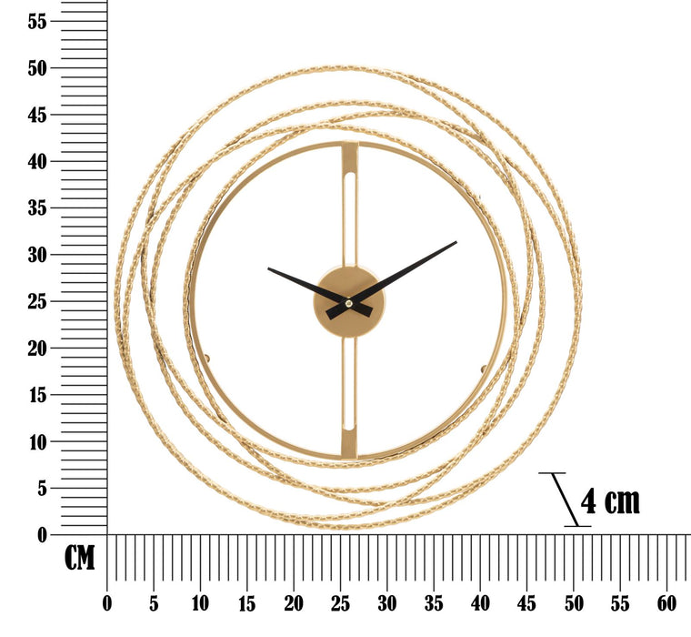 Orologio da parete elegante con strisce dorate cm ø 50x4