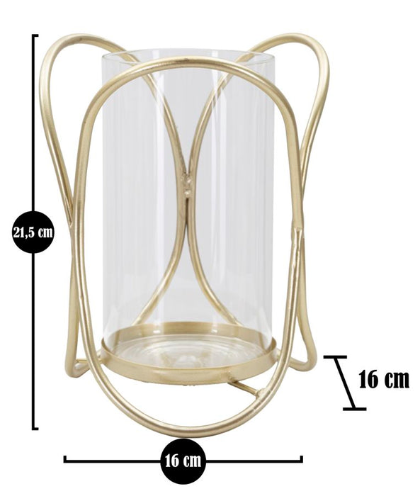 Portacandele Glox Oro Ø 16x21,5 cm