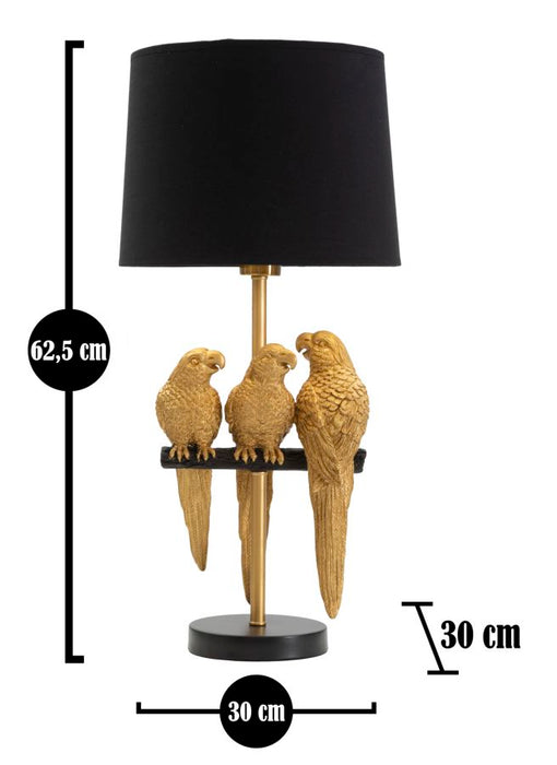 Lampada da Tavolo Decorativa con Pappagalli Ø 30x62,5 cm