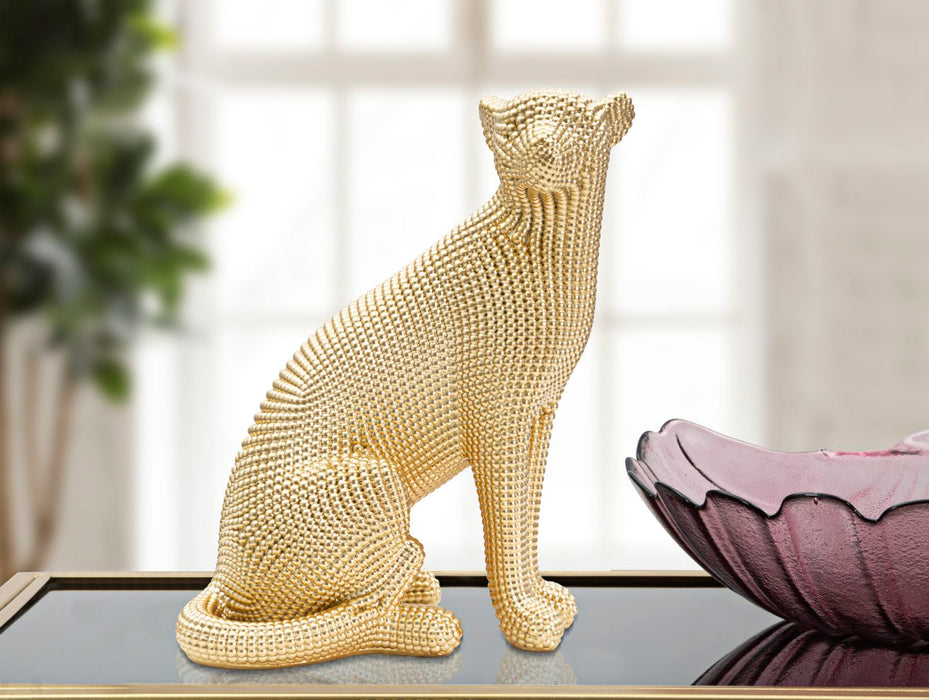 Statuetta Leopardo Dorato 23x15,5x29 cm