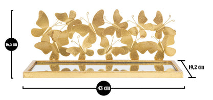 Mensole da Parete Eleganti con Decorazioni a Farfalle - Coppia 43x19,2x16,5 cm
