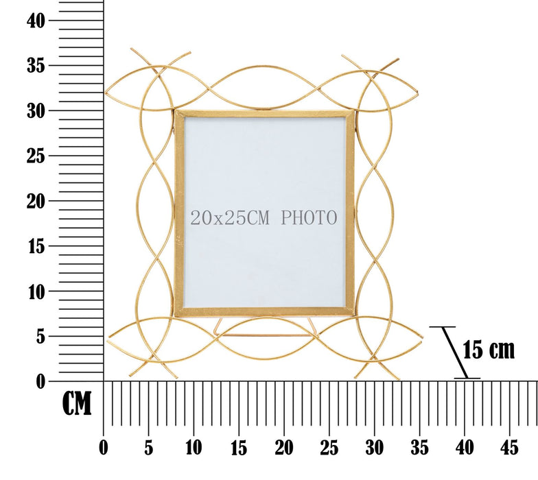 Cornice Glam in Metallo Dorato 35,5x1,5x37 cm (Misura Interna 20x25 cm)