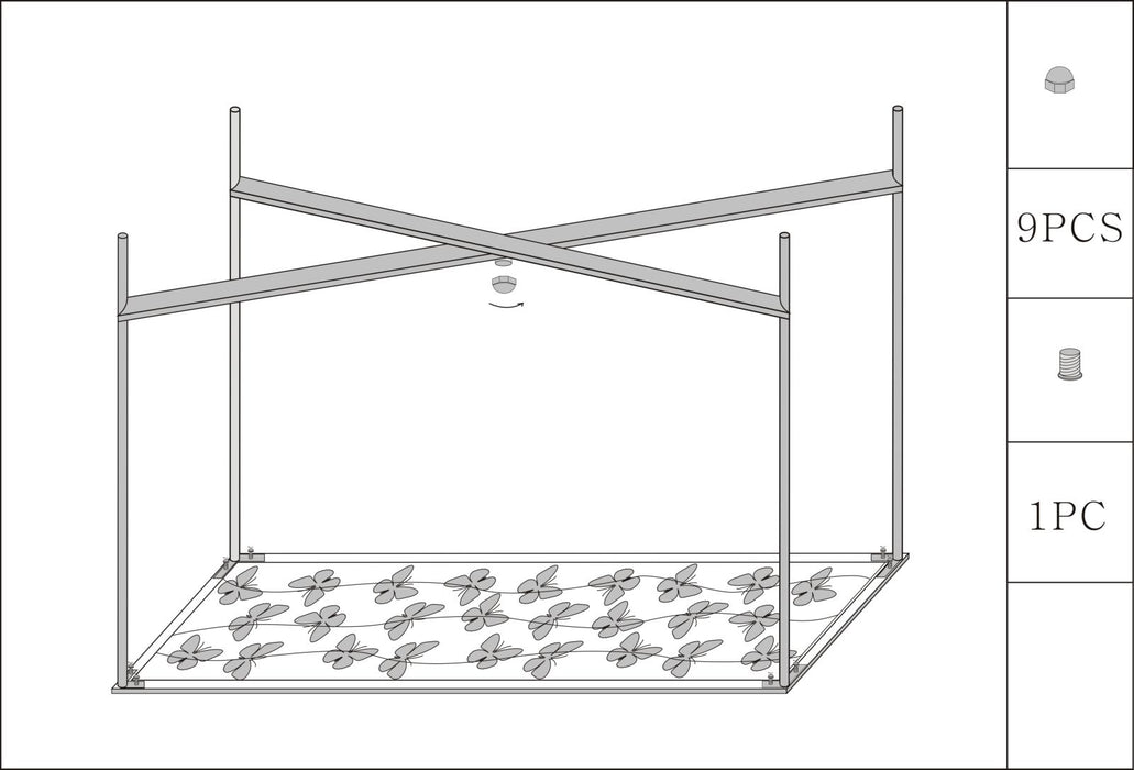 Console in Vetro con Farfalle 100x35x80 cm