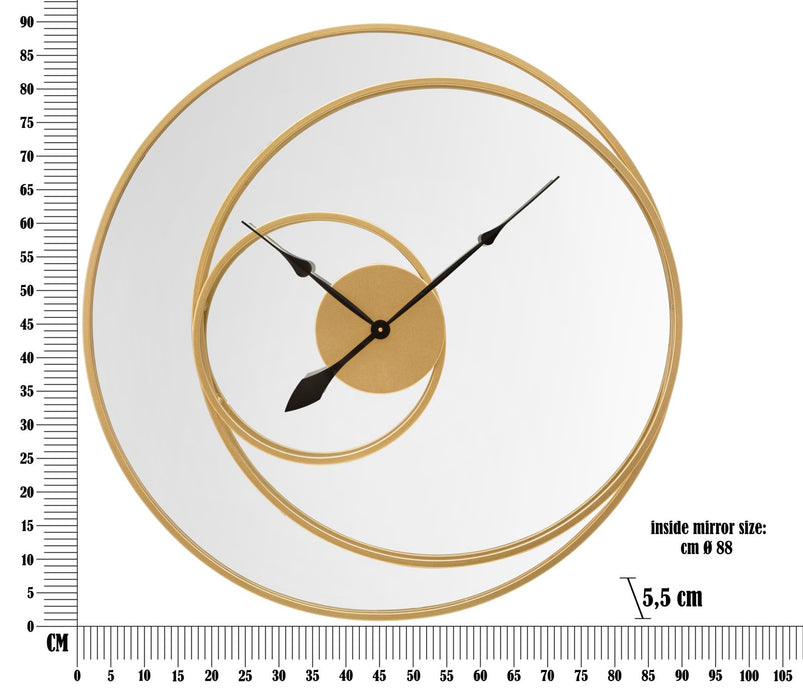 Orologio da Parete Rotondo in Specchio Ø 90x5,5 cm