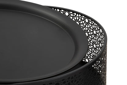 Tavolino Elegante Nero con Contenitore Ø 40x65