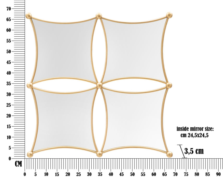 Specchio geometrico da parete Jalo 68x3,5 cm