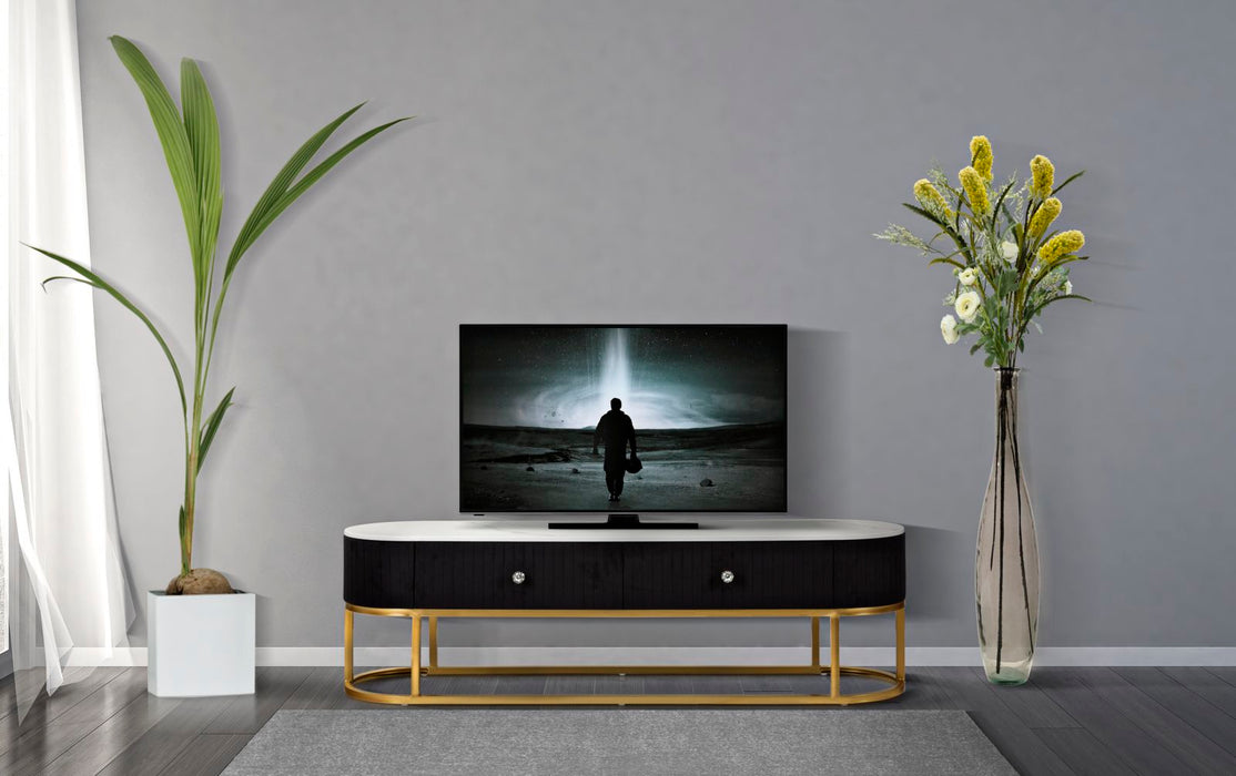 Mobile Porta TV Elegante Montpellier Nero 150x42x45 cm