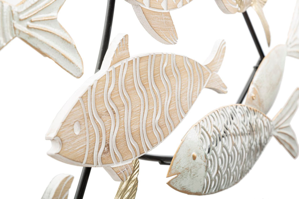 Pannello Decorativo 3D in Metallo Fishy cm 118x5,7x46,4