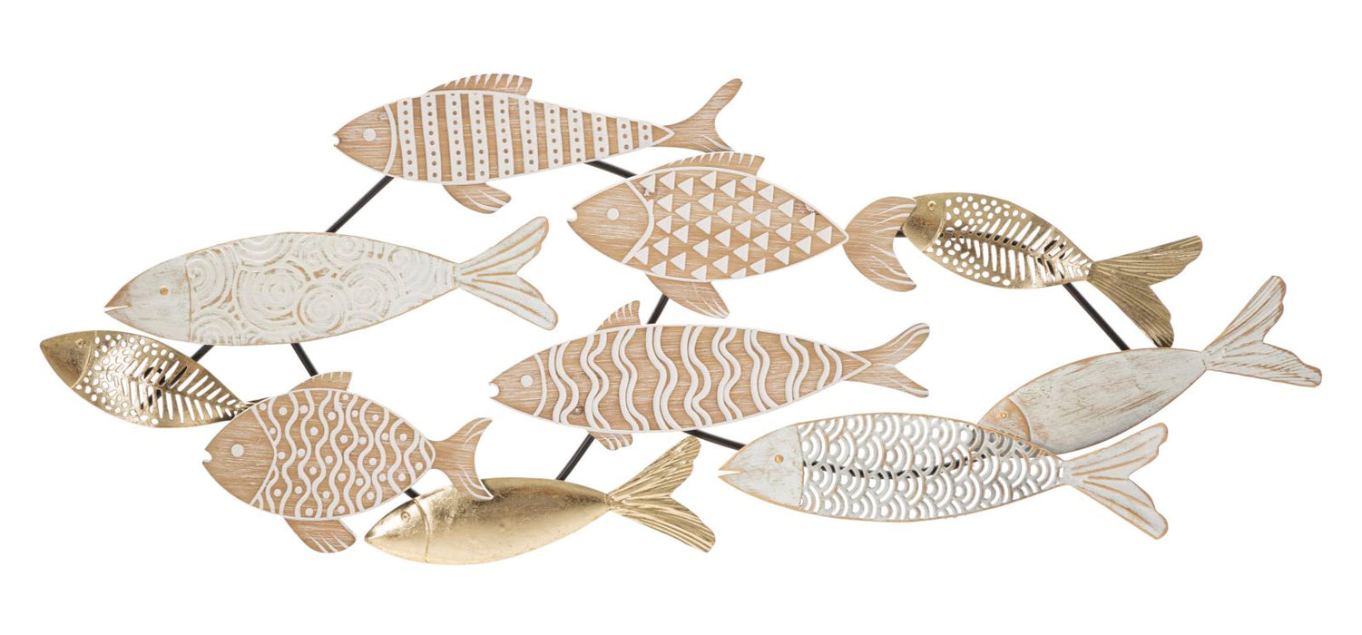 Pannello Decorativo 3D in Metallo Fishy cm 118x5,7x46,4