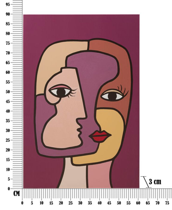 Stampa Artistica Cubista Faces Nuove - 60x3x90 cm