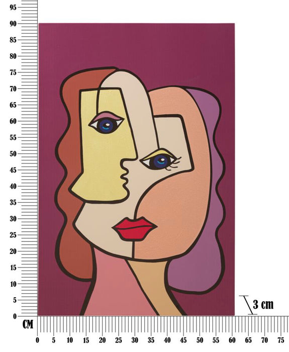 Stampa Artistica Cubista Faces Nuova - cm 60x3x90