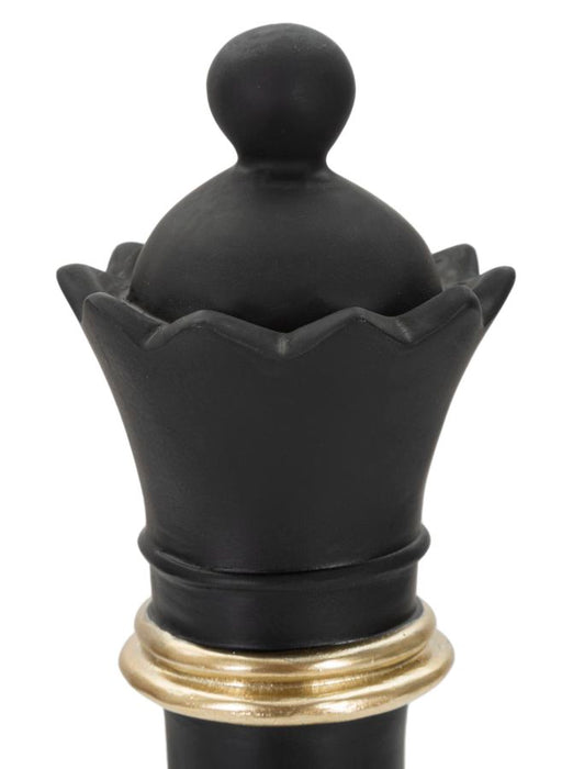 Scultura "Regina Nera e Oro" - Eleganza e Design Moderno cm ø 9x25,5