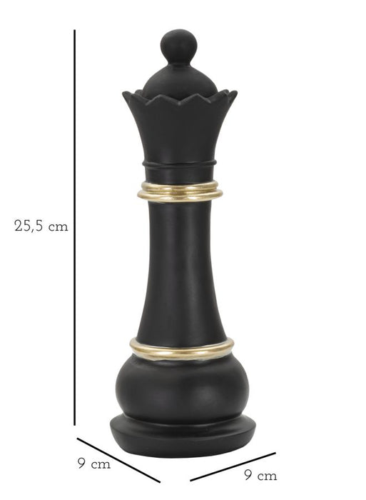 Scultura "Regina Nera e Oro" - Eleganza e Design Moderno cm ø 9x25,5