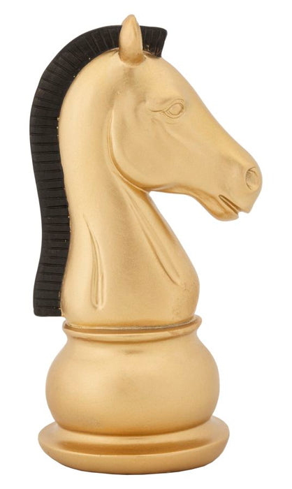 Scultura Cavallo in Oro e Nero - 10,5 x 8,5 x 19 cm