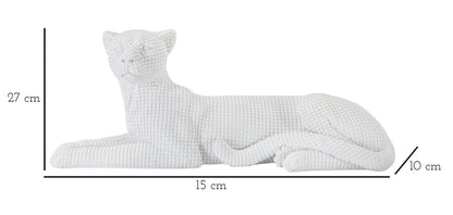Leopardo Elegante Sdraiato Bianco 38x12,5x15,3 cm