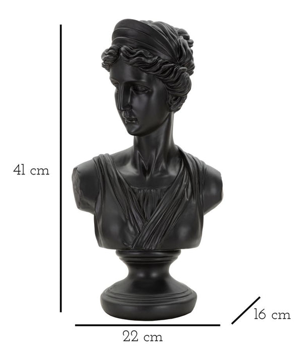 Scultura Donna Romana Nera 22x16x41 cm