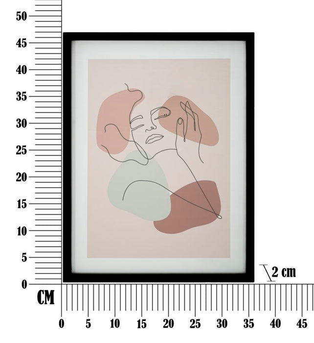 Stampa Artistica con Cornice - Volto Elegante 35x2x47 cm