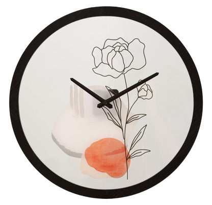 Orologio da muro floreale - Ø 40x3,5 cm