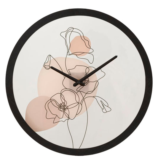 Orologio da muro floreale - Ø 40x3,5 cm