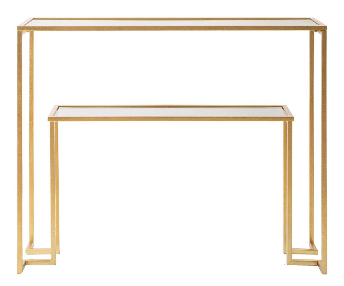 Console elegante in metallo dorato cm 100x35x80