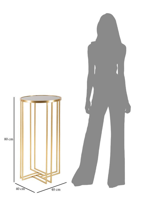 Mobiletto Rotondo in Metallo Dorato Ø 40x80 cm