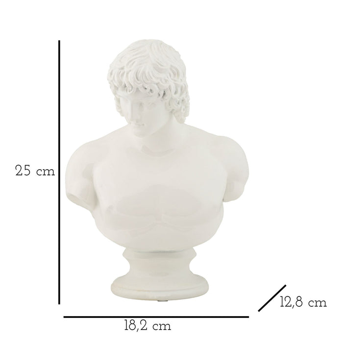 Scultura Busto Centurione Rinascimentale cm 18,2x12,8x25