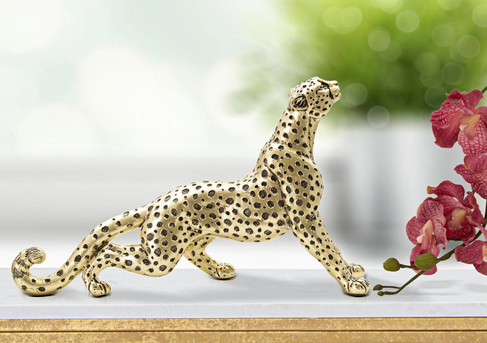 Statua di Leopardo Elegante Seduta 33x7,7x19,5 cm