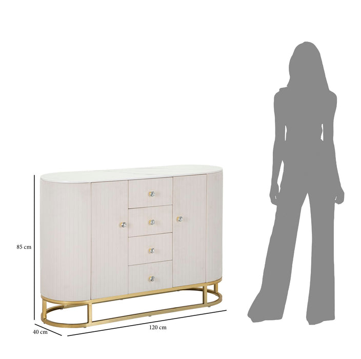 Mobile Crema Montpellier 120x40x85 cm con Design Elegante e Funzionalità Superiore