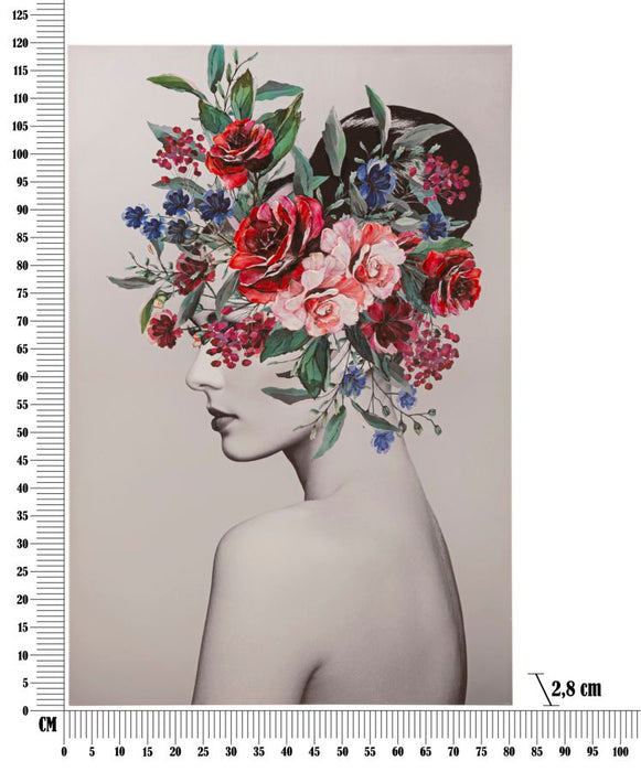 Eleganza Floreale: Stampa Artistica Donna - 80x2,8x120 cm