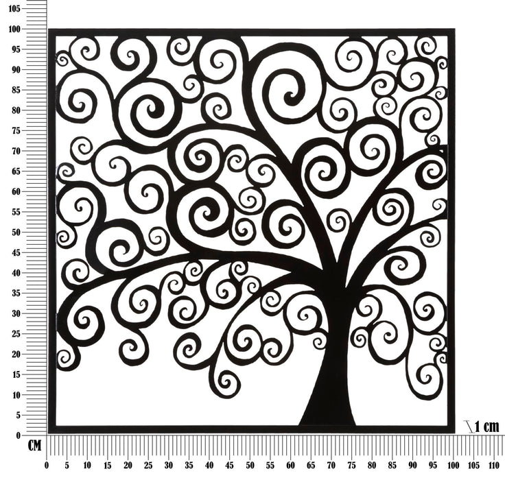 Pannello Decorativo 3D in Ferro Tree Design 100x1x100 cm