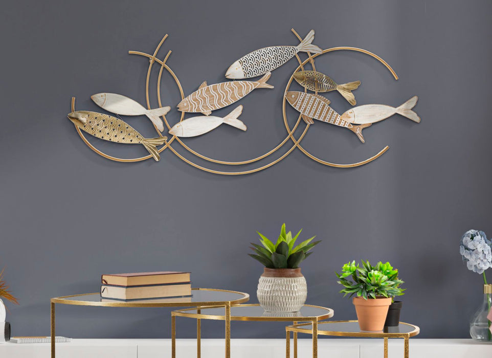 Pannello Decorativo in Ferro Fishy Move cm 142,9x5x61,6