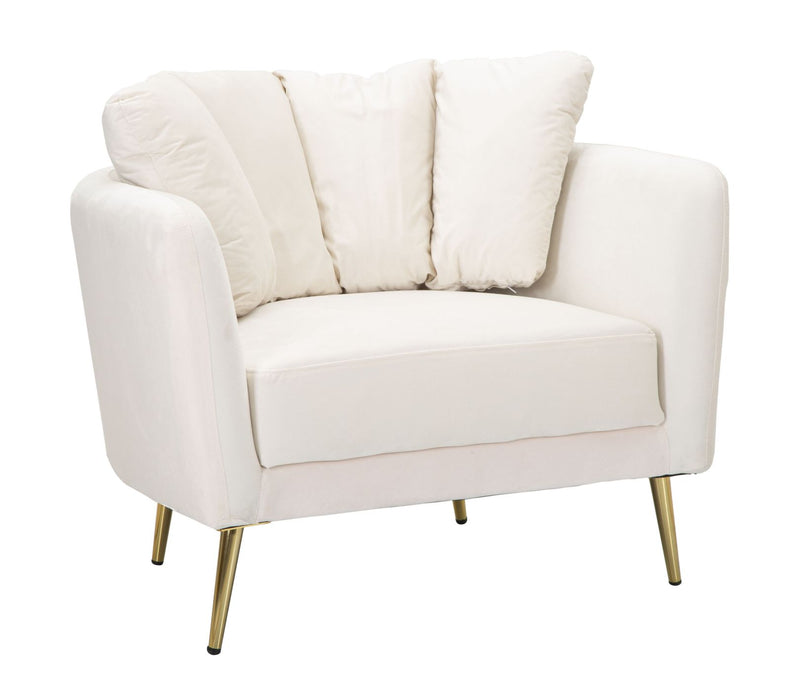 Poltrona Kiev in Tessuto Crema - Dimensioni 88x77x74 cm