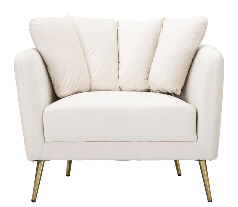 Poltrona Kiev in Tessuto Crema - Dimensioni 88x77x74 cm