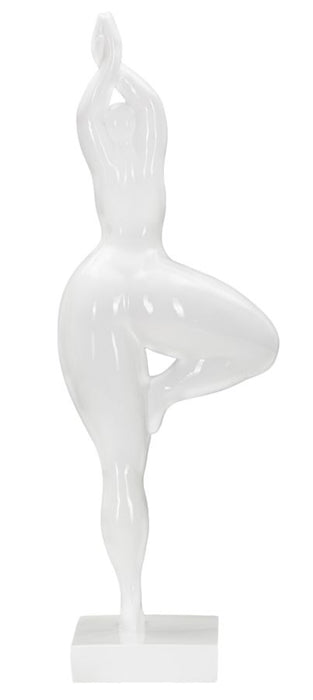 Statua Elegante di Donna in Posizione Yoga 16x9x45,8 cm